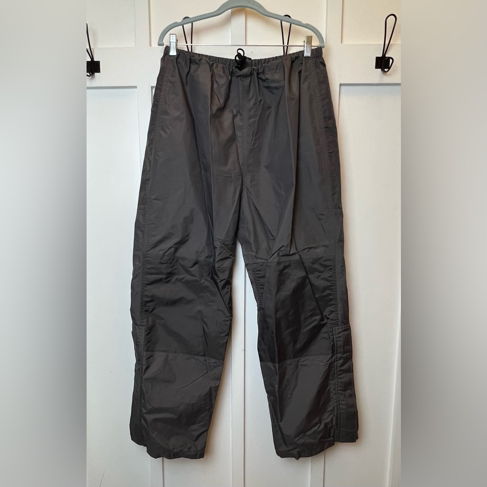 VTG Cabela's Men's Size Large Nylon Wind Pants Gray Double Knee Gorpcore Travel